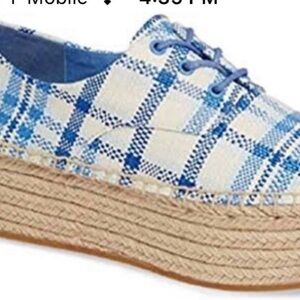 Tory Burch Blue and White Espadrilles
